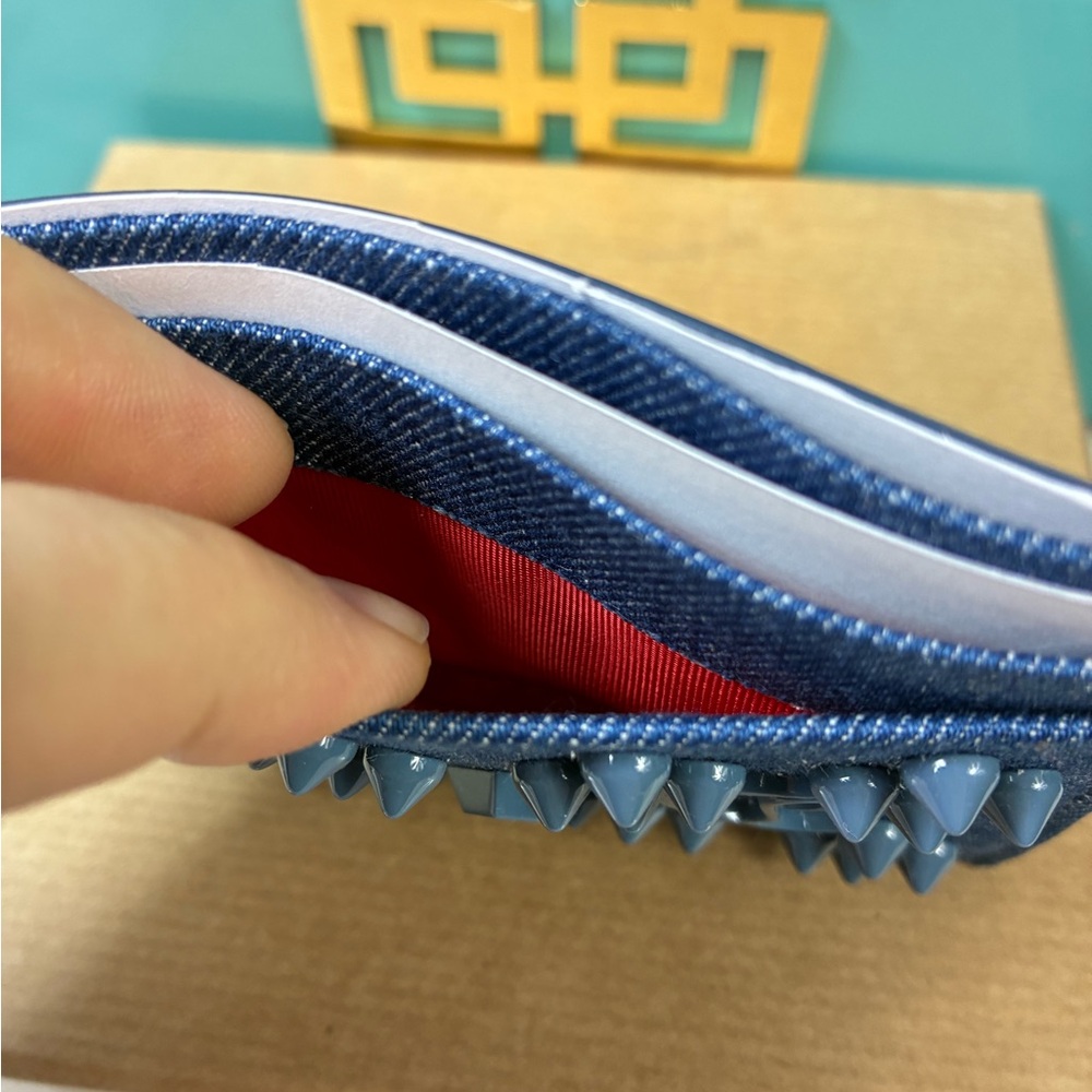 Christian Louboutin denim Studded Card Holder - Picture 8 of 9